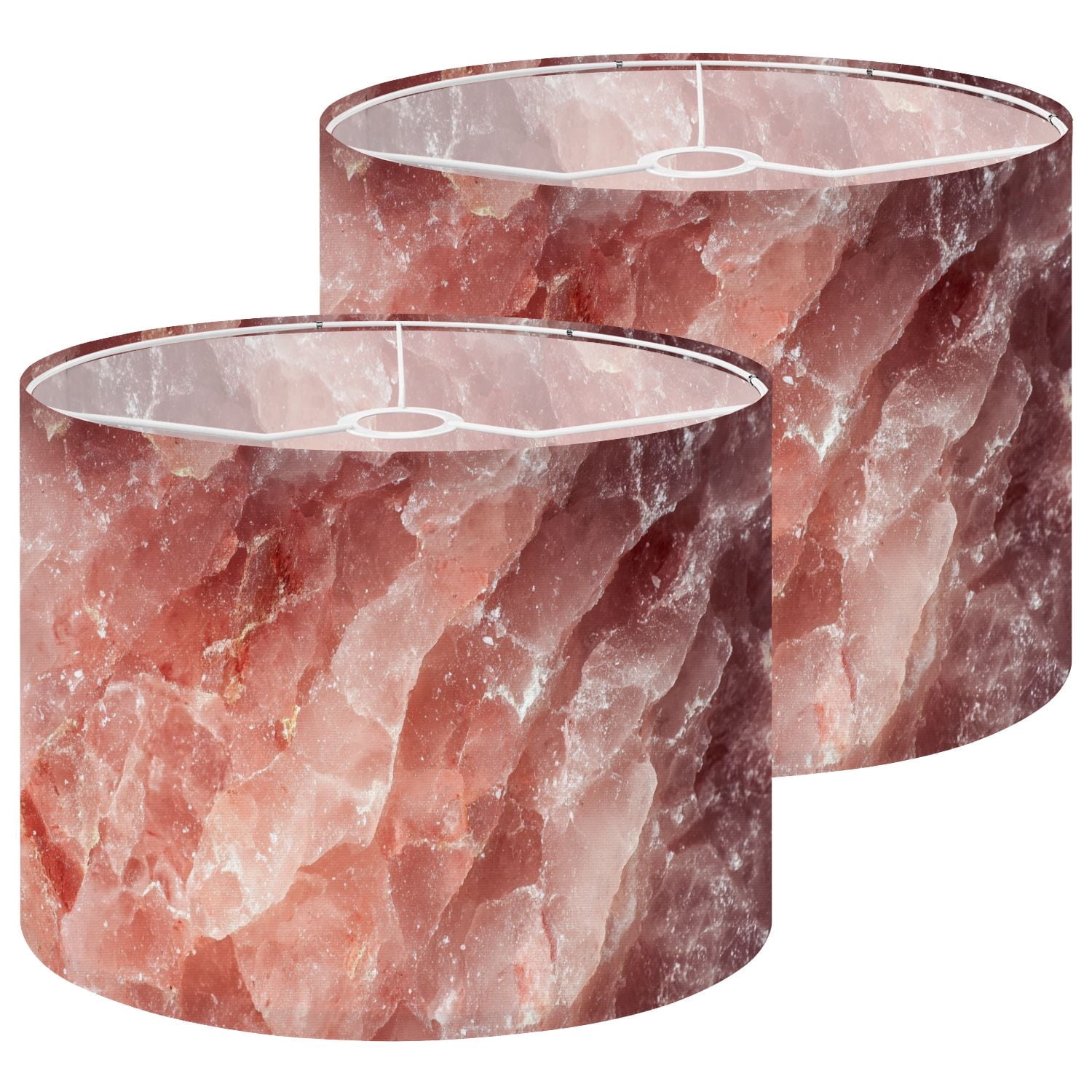 Lampshades 2 Pack Himalayan pink salt rock from whole solid crystal block 13"x13"x10" Light Shade for Table Lamps Floor Lamp Shades Lampshade Replacement Easy Assembly