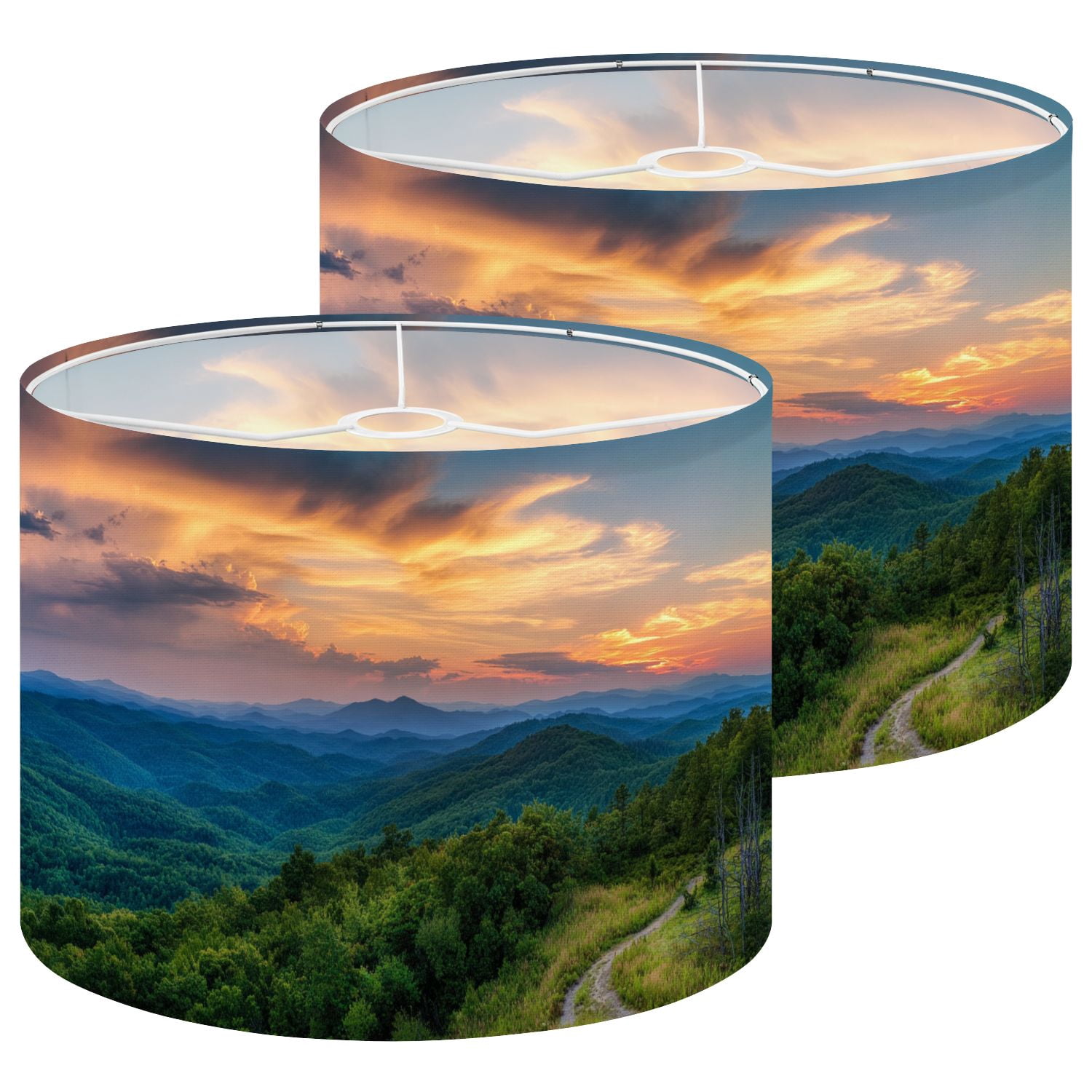 Lampshades 2 Pack Summer sunset off Blue Ridge Parkway Flat Rock overlook 13"x13"x10" Light Shade for Table Lamps Floor Lamp Shades Lampshade Replacement Easy Assembly