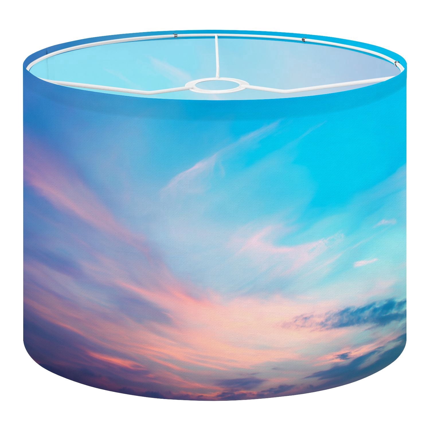 Linen Drum Lampshades Sky pink blue colors effect light pastel colored sunset 13"x13"x10" Light Shade for Table Lamps Floor Lamp Shades Lampshade Replacement Assembly Required