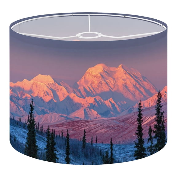 Linen Drum Lampshades glow denali sunrise majestic tree pictures royalty 13"x13"x10" Light Shade for Table Lamps Floor Lamp Shades Lampshade Replacement Assembly Required
