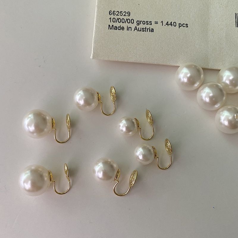 style ”big round strong light Shi home pearl earrings temperament retro