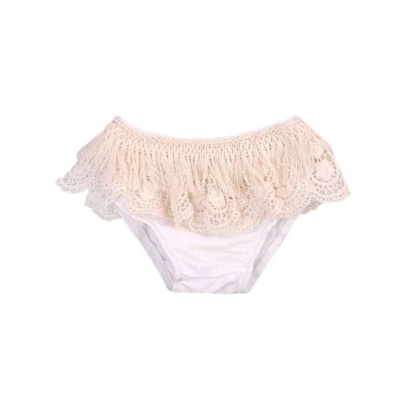 stylesilove Baby Girls Crochet Fringed Cotton Bloomers (80/6-9 Months, White)