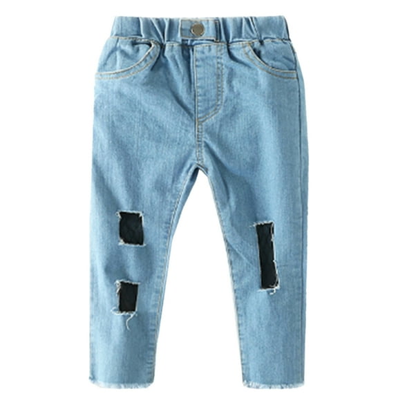 stylesilove Chic and Fun Girls Skinny Jeans With Mesh Lining (130/6-7 Years)