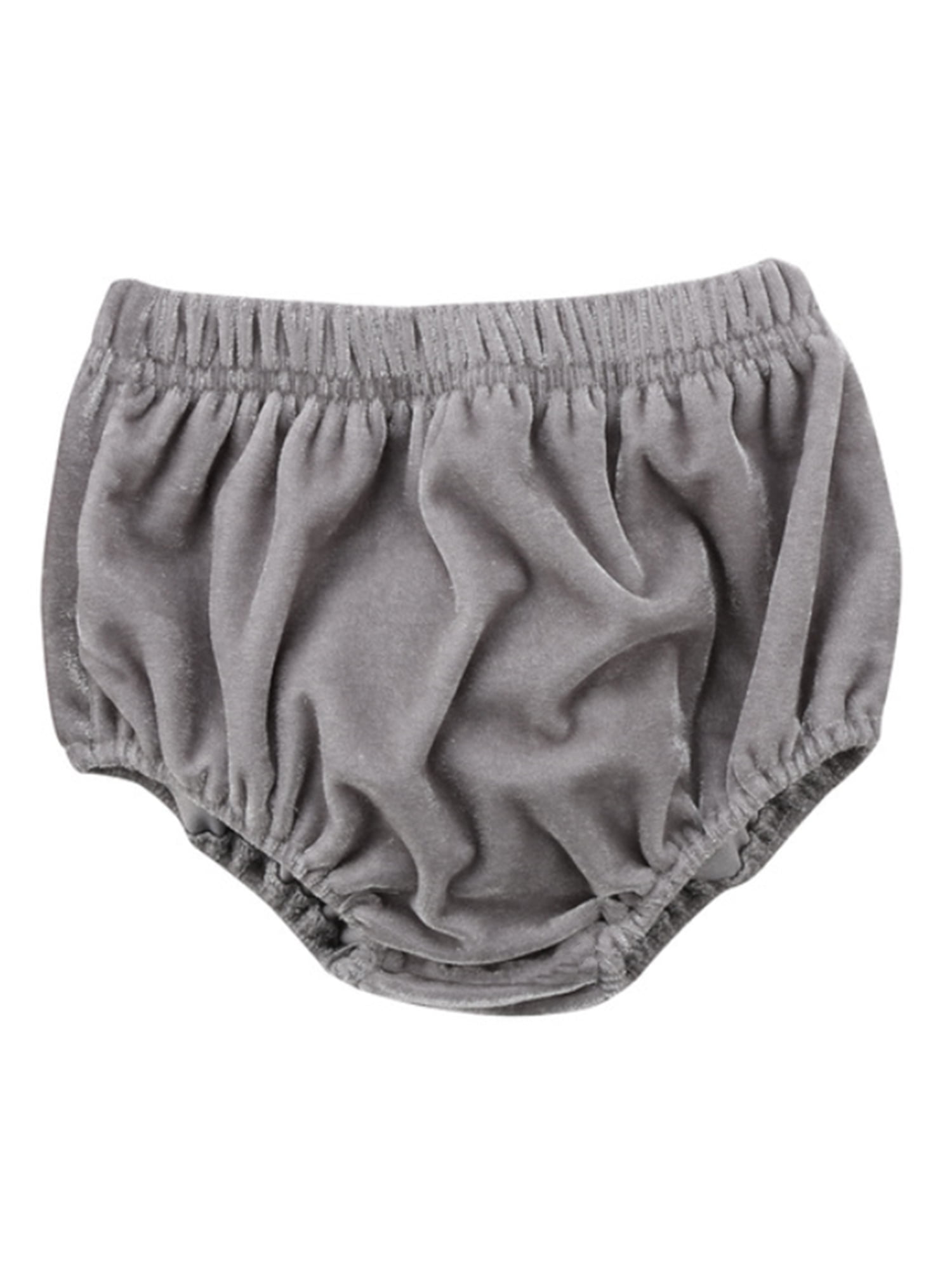 stylesilove Infant Baby Girl Velvet Bloomer Shorts (80/6-12 Months, Grey) 