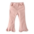 thumbnail image 1 of stylesilove Kids Girl Stretchy Pants With Frayed Hem (140/7-8 Years, Pink), 1 of 4