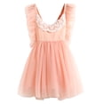 thumbnail image 1 of stylesilove Little Girl Lace Trim Ruffles Backless Summer Pink Tutu Dress (90/3T), 1 of 3