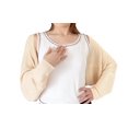 thumbnail image 1 of stylesilove Women Lightweight Ribbed Knit Bolero Shrug Long Sleeve Cardigan Soft Sweater Open Front Cape Shawl (Peach), 1 of 4