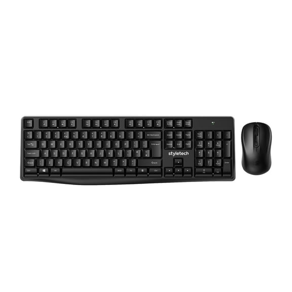 styletech MK200 Wireless Keyboard and Mouse Bundle - PC Compatible, Black