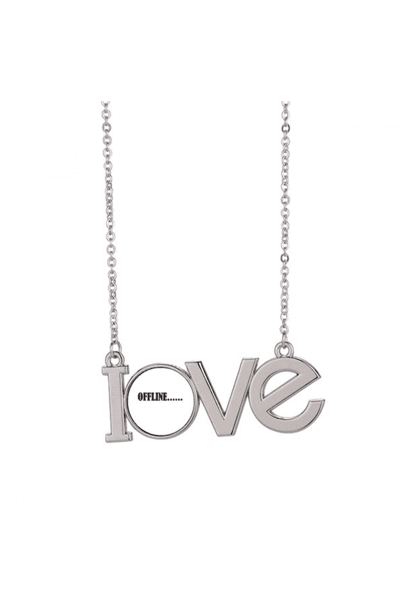 stylish characters offline love necklace pendant charm jewelry