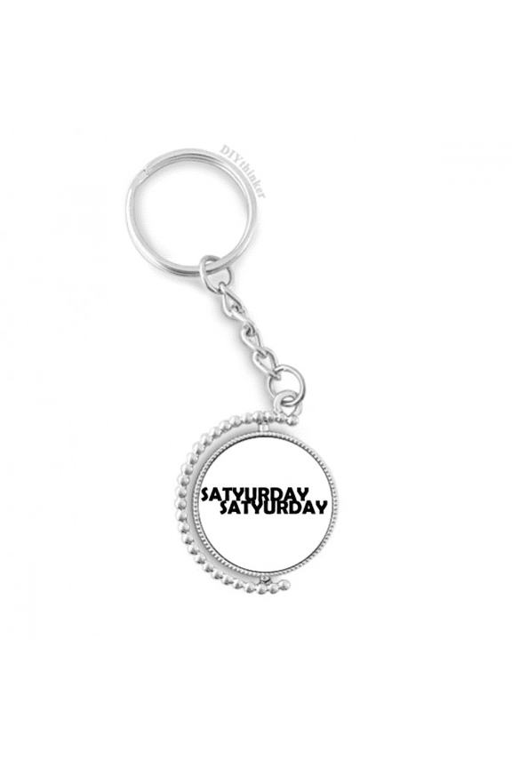 stylish characters saturday rotatable keyholder disc accessories chain clip