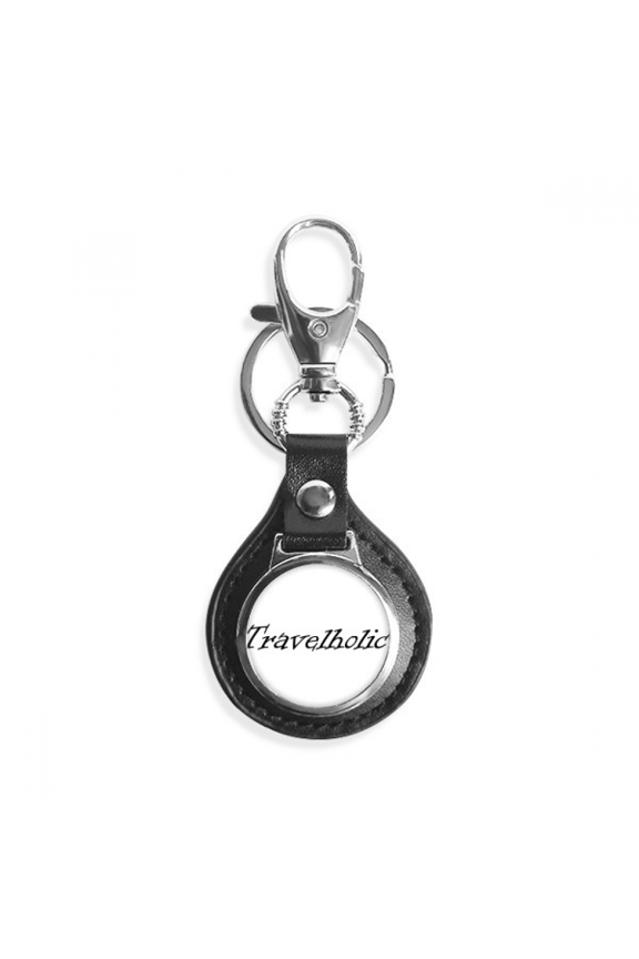 stylish word travelholic key link chain keyholder finder hook metal