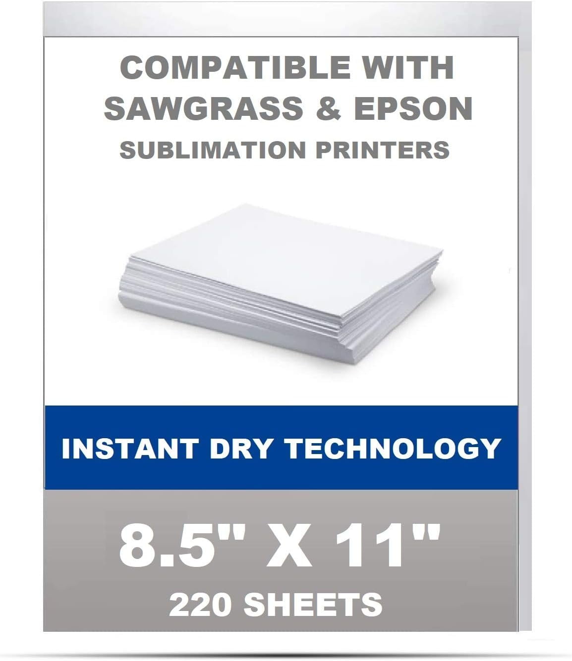 sublimation paper 8.5x11 (220 SHEETS) DRY NO SMUDGE. Best paper for