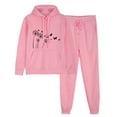 thumbnail image 1 of successthop 2 Piece Lounge Set Women Fleece Long Sleeve Hoodie and Jogger Sweatpant Floral Fall Sportwear with Pockets, 1 of 7
