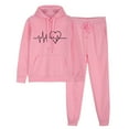 thumbnail image 1 of successthop 2 Piece Lounge Set Women Long Sleeve Hoodie and Jogger Sweatpant Heartbeat Fall Streetwear with Pocket, 1 of 7
