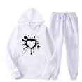 thumbnail image 1 of successthop 2 Piece Lounge Set for Women Plus Size Long Sleeve Hoodie and Jogger Sweatpant Heart Outfits with Pocket, 1 of 2
