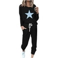 thumbnail image 1 of successthop 2 Piece Lounge Set for Women Plus Size Loose Long Sleeve Crewneck Top and Joggers Star Stylish Streetwear, 1 of 4