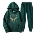 thumbnail image 1 of successthop 2 Pieces Lounge Set Women Fleece Long Sleeve Hoodie and Joggers Graphic Casual Drawstring Sportwear, 1 of 2