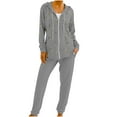 thumbnail image 1 of successthop 2 Pieces Plus Size Lounge Set Long Sleeve Drawstring Zip Hoodie and Joggers with Pockets Heart Outfits, 1 of 6