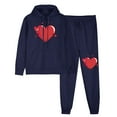 thumbnail image 1 of successthop 2 Pieces Sweatsuits for Women Plus Size Long Sleeve Hoodie with Pocket and Joggers Heart Drawstring Outfits, 1 of 7
