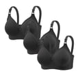 thumbnail image 1 of successthop 3 Pack Bras for Women Plus Size No Underwire Bralette Adjustable Strap No Show V Neck Everyday Wear M-2XL, 1 of 7