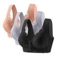 thumbnail image 1 of successthop 3 pack Bras for Women No Underwire Front Closure Seamless Plus Sizes Lace Color Block Everyday Wear, 1 of 9