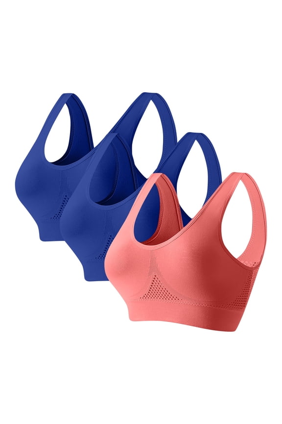3 pack Sport Bras for Women Plus Sizes Underwear Light Supportive Yoga Solid Stylish Activewear