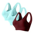 thumbnail image 1 of successthop 3 pack Womens Sport Bras Plus Sizes Breathable Underwear Light Supportive Yoga Solid Stylish Activewear, 1 of 2