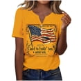 thumbnail image 1 of successthop 4th of July Clothes Women Flags Loose Plus Size V Neck T Shirt Button Festival Shirts Short Sleeve Tops 3XL, 1 of 7