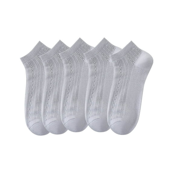 successthop Ankle Socks for Women 5 Pack Ladies Short Breathable Soft Comfortable Casual Summer Sock for Gifts Gray