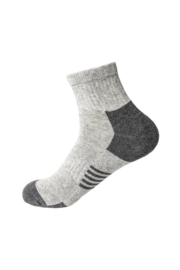 Athletic Socks Men Low Cut Crew Workout Unisex Short Breathable Soft All Season Sock for Gifts Gray