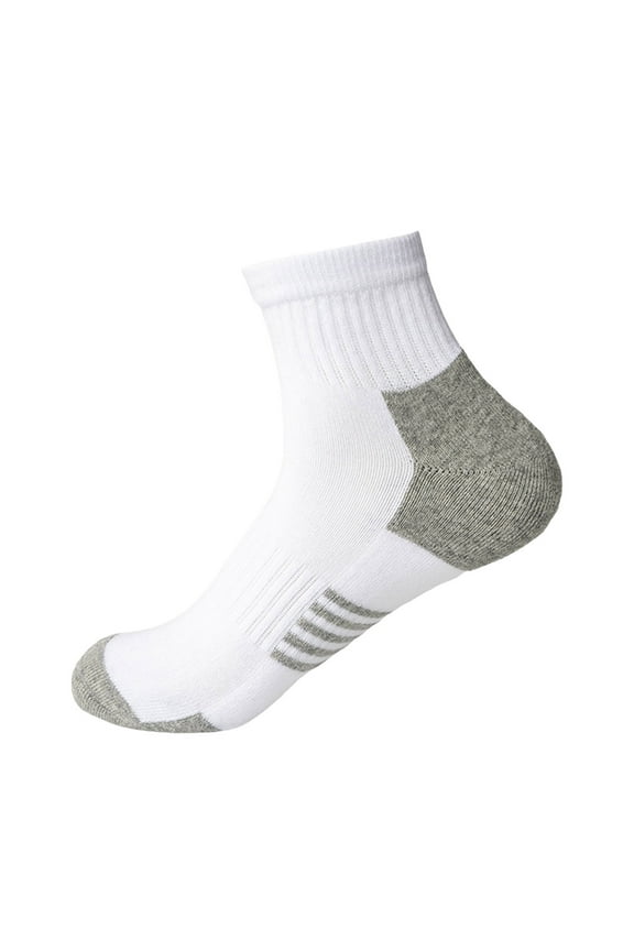 Athletic Socks Men Low Cut Crew Workout Unisex Short Breathable Soft All Season Sock for Gifts White