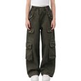 thumbnail image 1 of Hellosay Baggy Jeans for Boys 14-15T Casual Straight Cargo Denim Pant with Pockets High Waist Solid Spring Trousers, 1 of 5