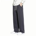 thumbnail image 1 of successthop Baggy Sweatpants Men Fleece Drawstring Jogger Pants Elastic Straight Leg Trousers with Pocket Sportpant, 1 of 3