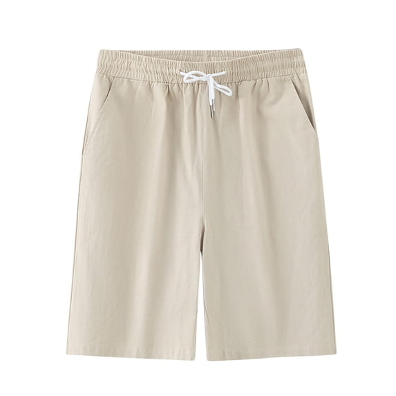 successthop Big and Tall Shorts for Men Elastic Waist Shorts Drawstring Bottoms Breathable Casual Clothes with Pockets