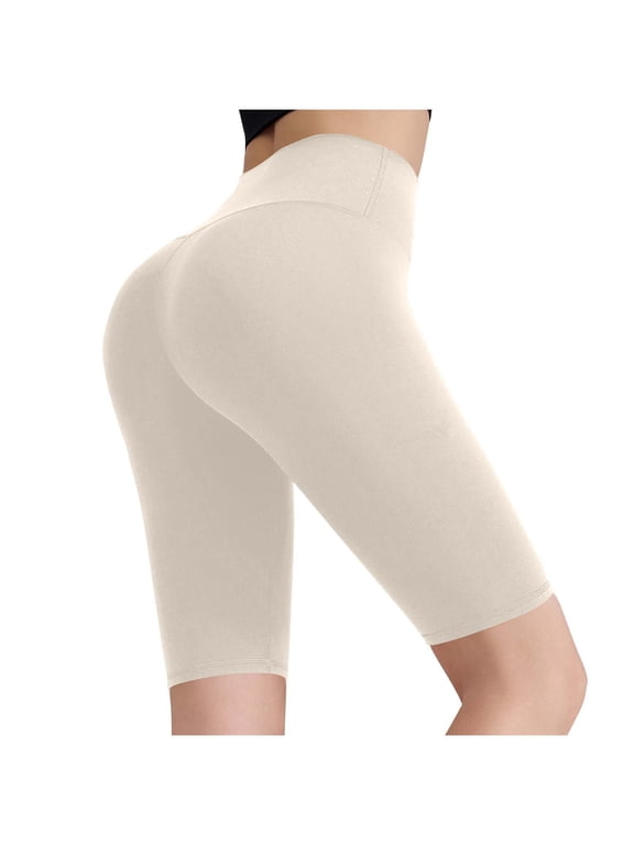 Biking Shorts Women High Waist Butt Lifting Shorts Gym Summer Outfits Breathable Workout Clothes White S