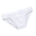 thumbnail image 1 of successthop Bikini Briefs Men Plus Size Support Pouch Trendy Underwear Lightweight Solid Underpant White XL, 1 of 2