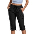 thumbnail image 1 of successthop Cargo Capris for Women with Pockets Pant Drawstring Elastic Waist Bottoms Plus Size Quick Dry Hiking Clothes, 1 of 8