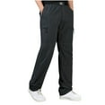 thumbnail image 1 of successthop Cargo Pant Elastic Waist for Men Fleece Solid Workwear with Multiple Pockets Zipper Casual Trousers, 1 of 4