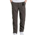 thumbnail image 1 of successthop Cargo Pant Elastic Waist for Men Fleece Solid Workwear with Multiple Pockets Zipper Casual Trousers, 1 of 5