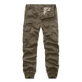 thumbnail image 1 of successthop Cargo Pant for Men Solid Hiking Pants with Multiple Pockets Zipper Outdoor Workwear, 1 of 3