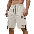 thumbnail image 1 of successthop Cargo Shorts for Men Relaxed Knee Length Sweatpant Shorts Drawstring Bottoms Oversized Clothes with Pockets 2XL, 1 of 8
