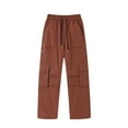 thumbnail image 1 of successthop Cargo pants for Mens and Big Mens Drawstring Elastic Waist Solid Hiking Pant with Pockets Outdoor Workwear, 1 of 8
