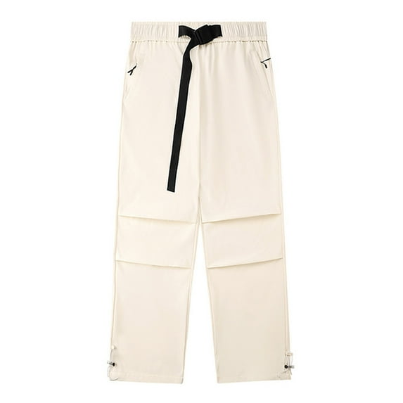 successthop Cargo pants for Mens and Big Mens Elastic Waist Solid Workwear with Pockets Casual Trousers