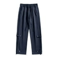 thumbnail image 1 of successthop Cargo pants for Mens and Big Mens Solid Hiking Pant with Pockets Straight Outdoor Workwear Black, 1 of 8