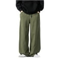 thumbnail image 1 of successthop Cargo pants for Mens and Big Mens Solid Workwear with Pockets Oversized Open Bottom Casual Trousers, 1 of 8