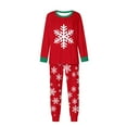thumbnail image 1 of successthop Christmas Pajamas Couples 2 People Snowflakes Long Sleeve Crewneck Pullover Top and Pant Sets with Pockets, 1 of 5