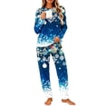 thumbnail image 1 of successthop Christmas Pajamas for Women 2 Piece Snowflake Long Sleeve Holiday Tops Festival Pants Xmas Loungewear, 1 of 5