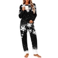thumbnail image 1 of successthop Christmas Pajamas for Women Merry 2 Piece Snowflake Long Sleeve Party Tops Vacation Pants Holiday Loungewear, 1 of 5