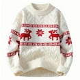 thumbnail image 1 of successthop Christmas Sweater Ugly Long Sleeve Crew Neck Knitwear Oversized Deer Printed Winter Fall Pullover Outwear, 1 of 9