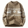 thumbnail image 1 of successthop Christmas Sweater Ugly Long Sleeve Crew Neck Knitwear Oversized Deer Printed Winter Fall Pullover Outwear, 1 of 3